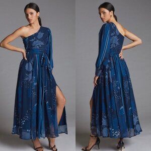 Nikita Mhaisalkar ANTHROPOLOGIE One- Shoulder Maxi Dress XS